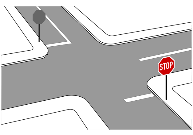 2-Way Stop in the Driver's Ed Test